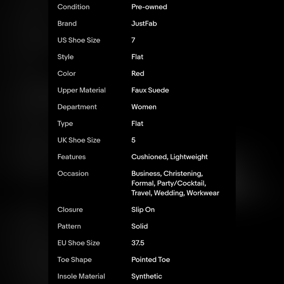 Just Fab Red Suede Flats - Picture 7 of 7